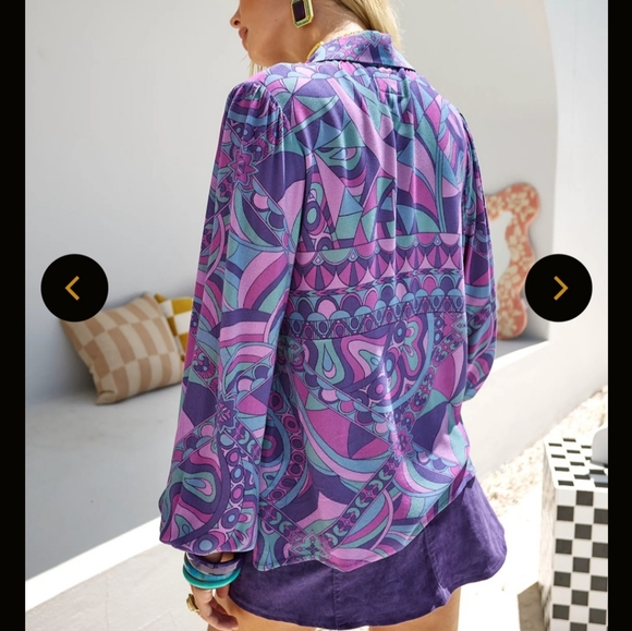 Nine Lives Bazaar - Edie Blouse in Berry Bang, size AU10 - Picture 6 of 14